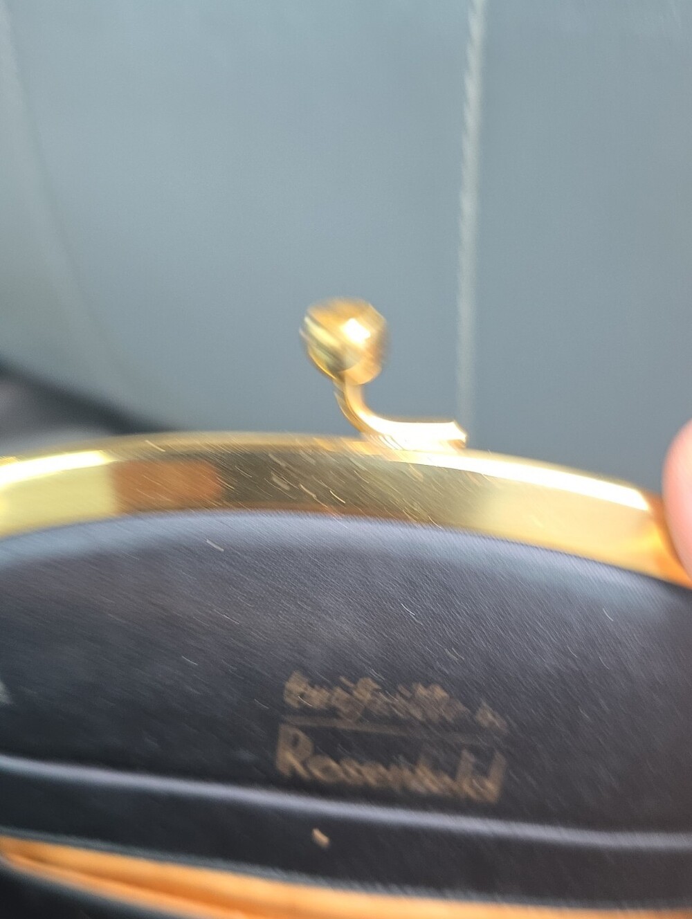 Twifaille By Rosenfeld Clutch 1950s MCM Black and Gold Purse